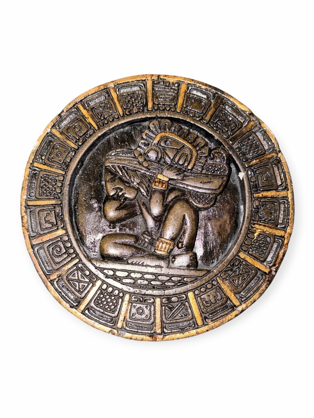 VTG Mayan Haab Solar Calendar Plaque Stone Resin Wall Hanging Carrier of Time